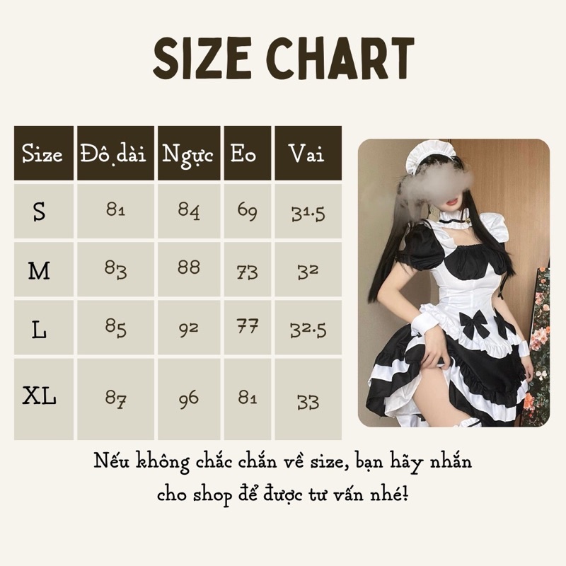 [Có sẵn-Giao ngay] Maid ngắn nơ sexy cute bộ 7 món | BigBuy360 - bigbuy360.vn