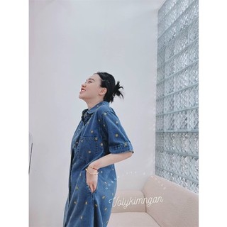 Đầm denim jean mặt cười thái lan