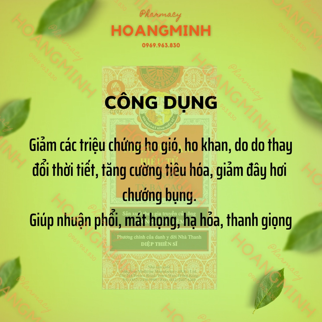 NIỆM TỪ AM HIẾU TỬ XUYÊN BỐI TỲ BÀ CAO ( NIN JIOM PEI PA KOA) - CHAI 75ml/150ml/300ml