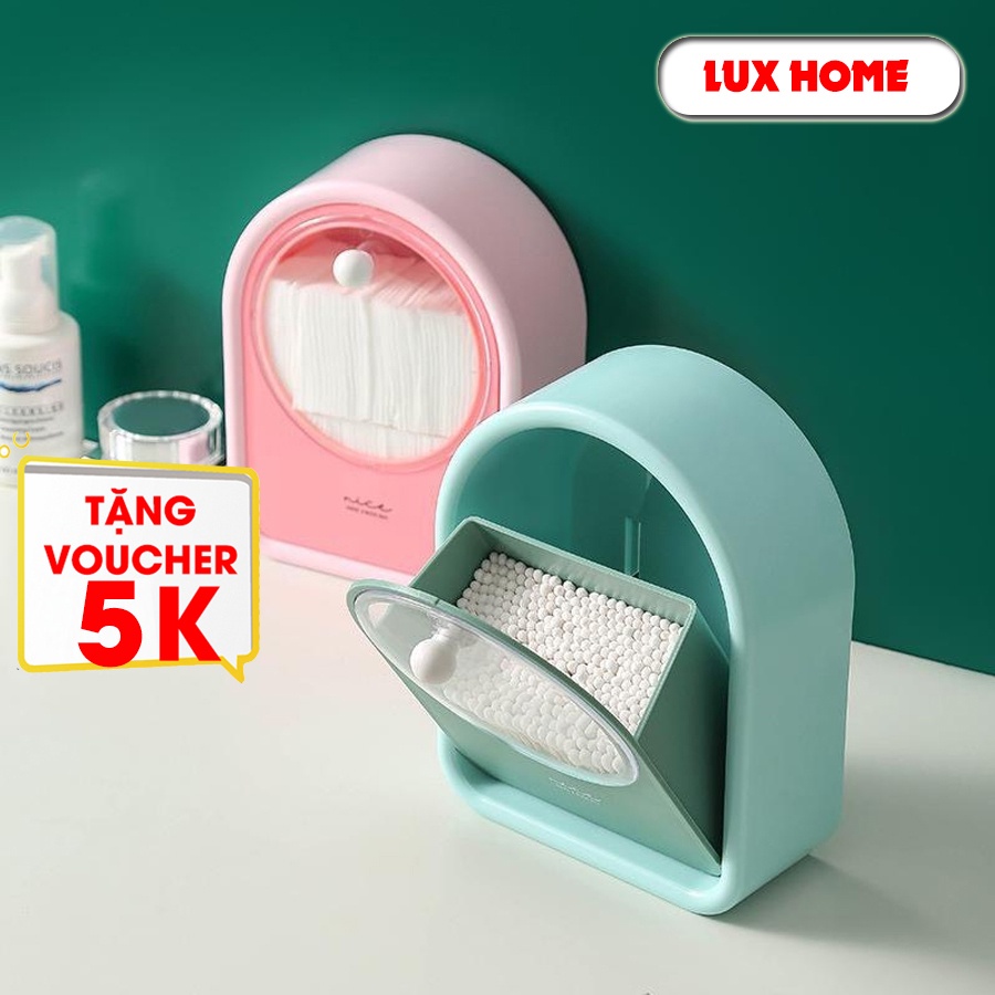 Hộp đựng bông tẩy trang chất liệu HIPS đa năng treo tường tiện lợi