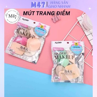 Bông mút trang điểm tán kem phấn nền set 6 mút dặm makeup sponge Keli M47 beauty