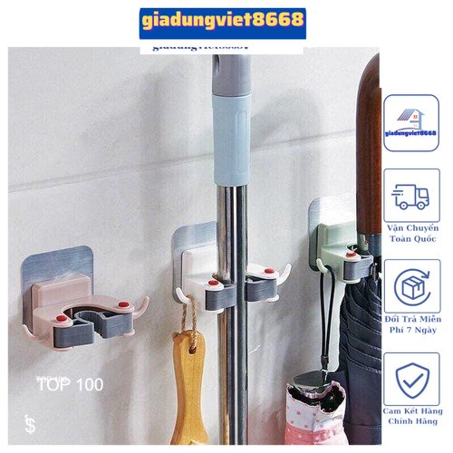 Giá treo chổi lau nhà đa năng_Móc treo chổi gắn tường tiện dụng
