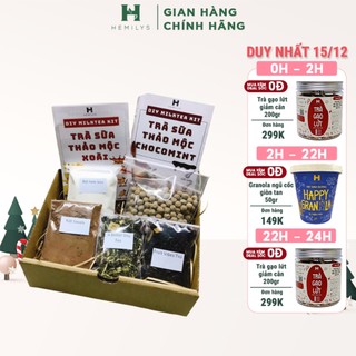 Set Trà Sữa Trân Châu Thảo Mộc Hemilys Tự Pha Tại Nhà - 4 Ly (50g)