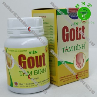 VIÊN GOUT TÂM BÌNH hỗ trợ giảm triệu chứng đau do gút lọ 60 viên