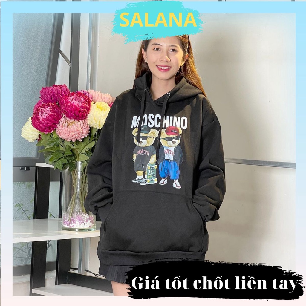 Áo hoodie nam nữ form rộng vải nỉ dày dặn LASANA