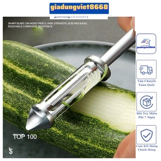 Dao nạo hoa quả rau củ đa năng inox 4 in 1 Nạo vỏ và gọt hoa quả
