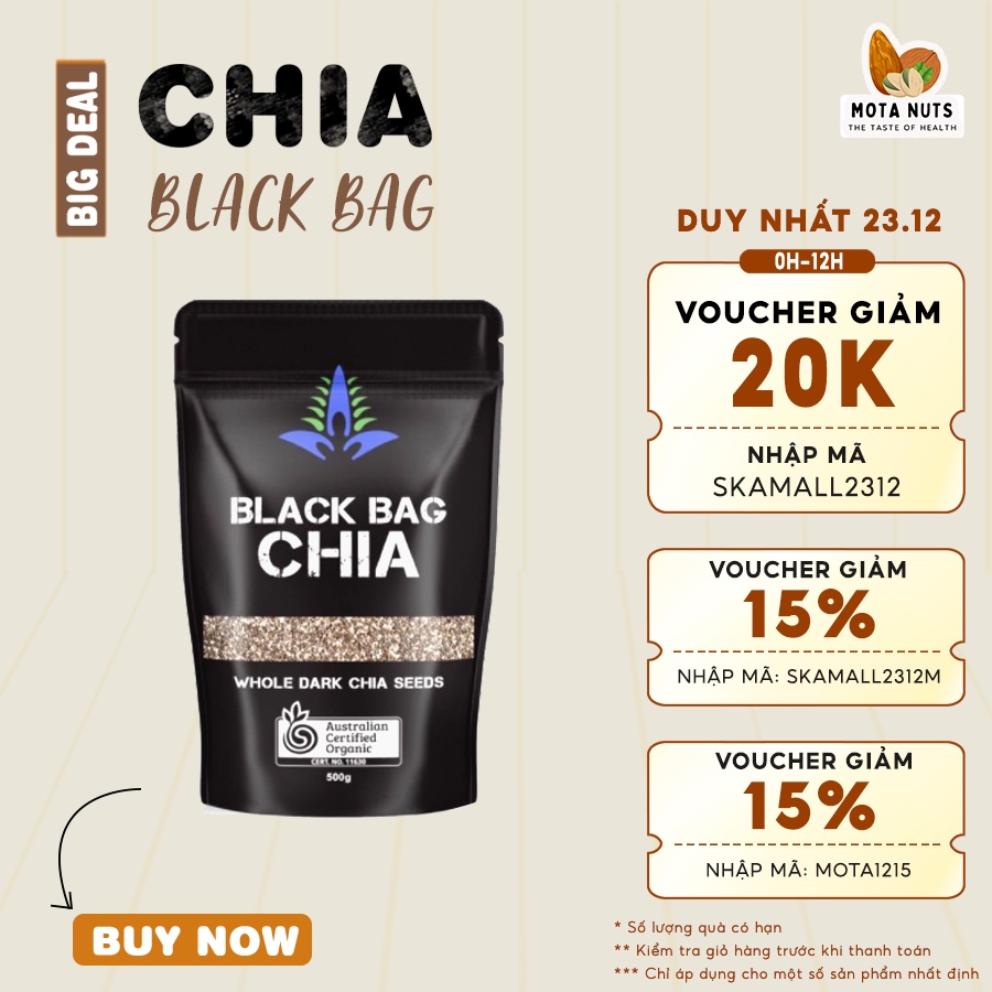 Hạt chia Úc Black Bag 500g