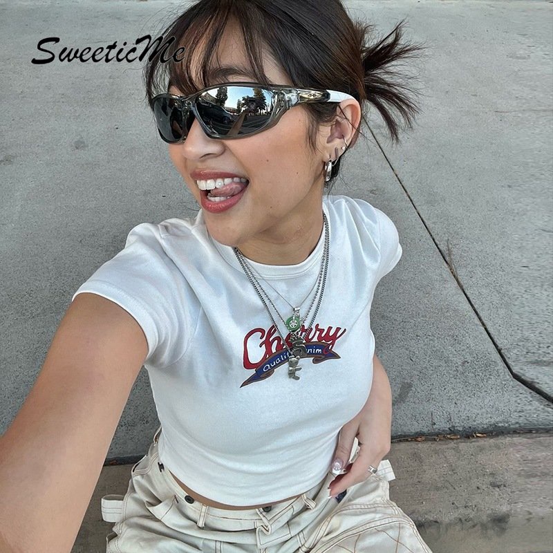 Áo Thun Tay Ngắn Cổ Tròn Dáng Ôm In Họa Tiết Thời Trang 2022 Cho Nữ