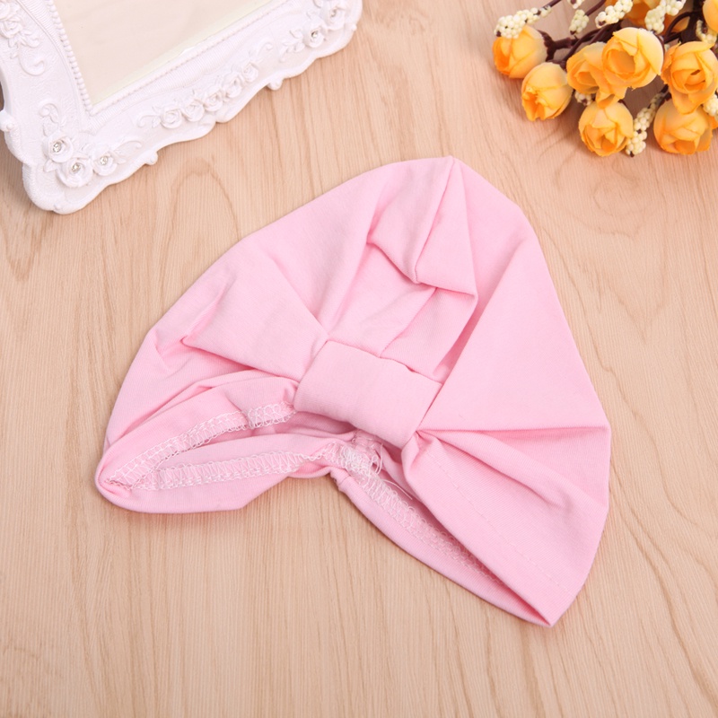Mũ Beanie Cotton Mềm Mại Phong Cách Turban Dành Cho Bé Gái
