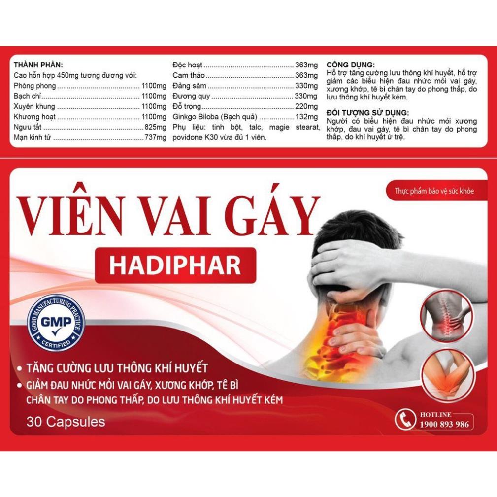 Viên uống Viên Vai Gáy giảm đau nhức vai gáy, xương khớp, tê bì chân tay