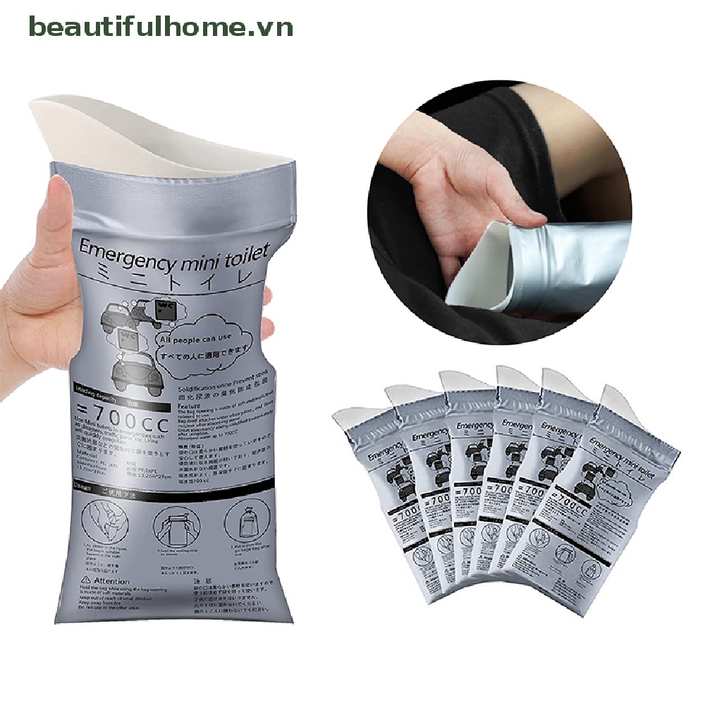 Set 1 / 4 Túi Đi Vệ Sinh Khẩn Cấp Mini 700Ml Tiện Dụng
