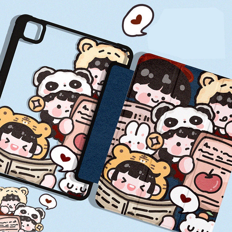 Ốp Máy Tính Bảng Bằng Acrylic Kèm Ngăn Đựng Bút Cho iPad Air 4 Gen7 / 8 iPad 10.5 Air3 / iPad 9.7gen5-6 / iPad Pro11 2021 Air Giá Đỡ