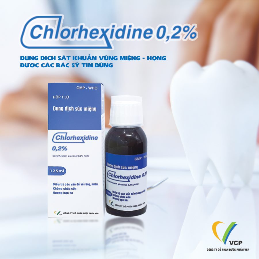 Dung dịch súc miệng Chlorhexidine 0,2% chai 125ml