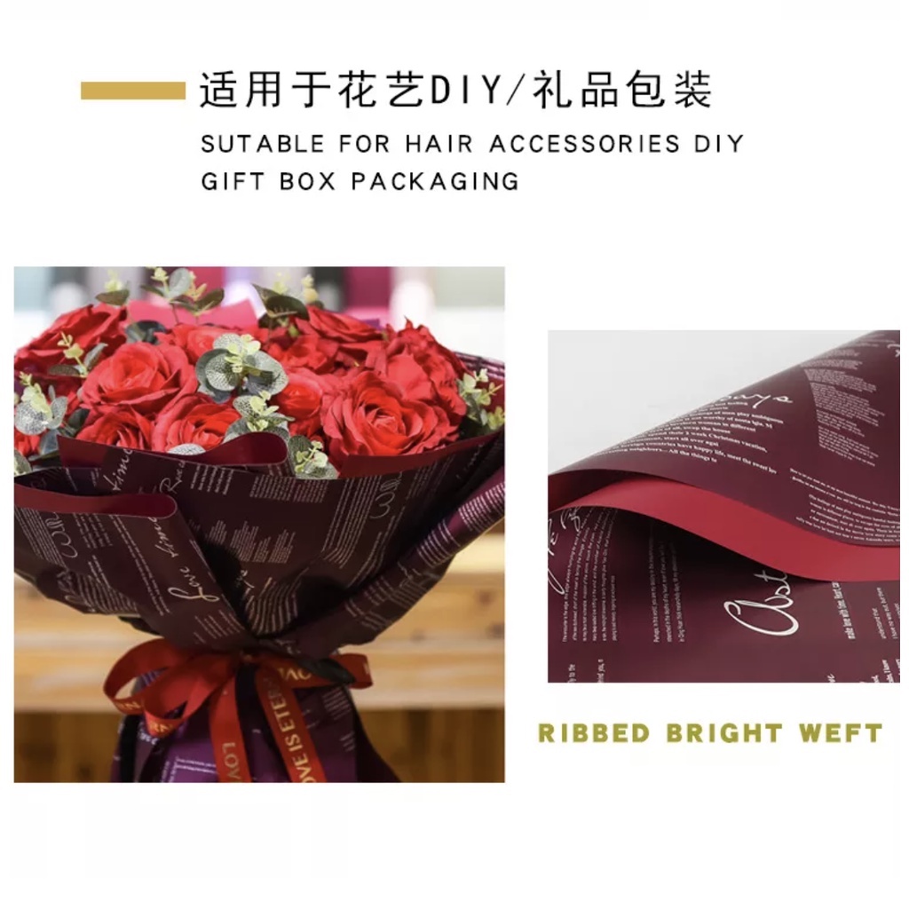 ( 20 tờ ) Giấy bó hoa mặt chữ kiểu + mặt màu trơn
