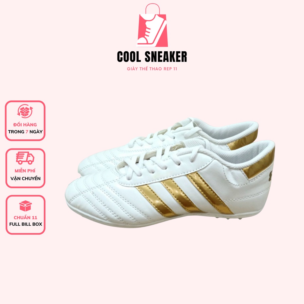 Giày Đá Bóng Sân Cỏ Nhân Tạo 𝗖𝗧𝟯 Màu Trắng Chính Hãng - Giày Đá Bóng 3 Sọc CT3 Khâu Đế Cao Cấp Full 