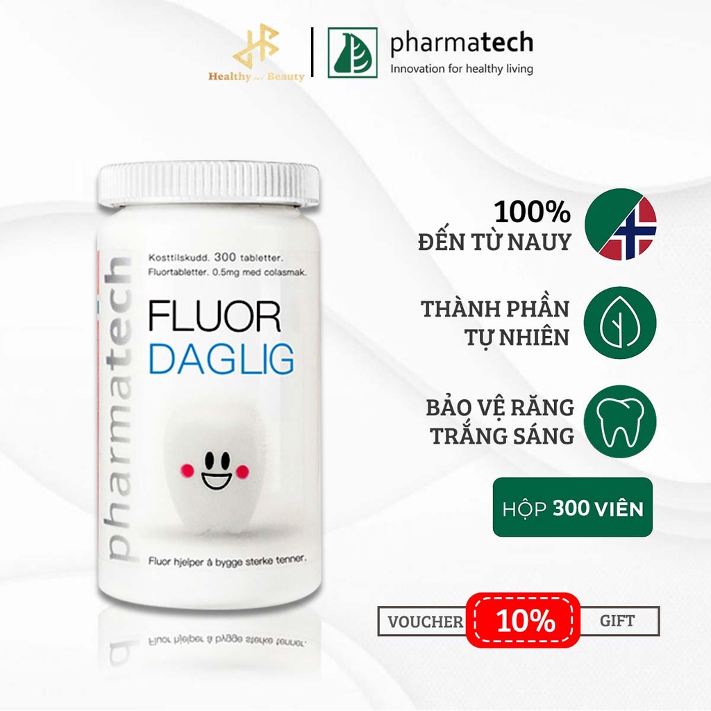 Viên ngâm tái tạo và chắc khoẻ răng Pharmatech Fluor Daglig
