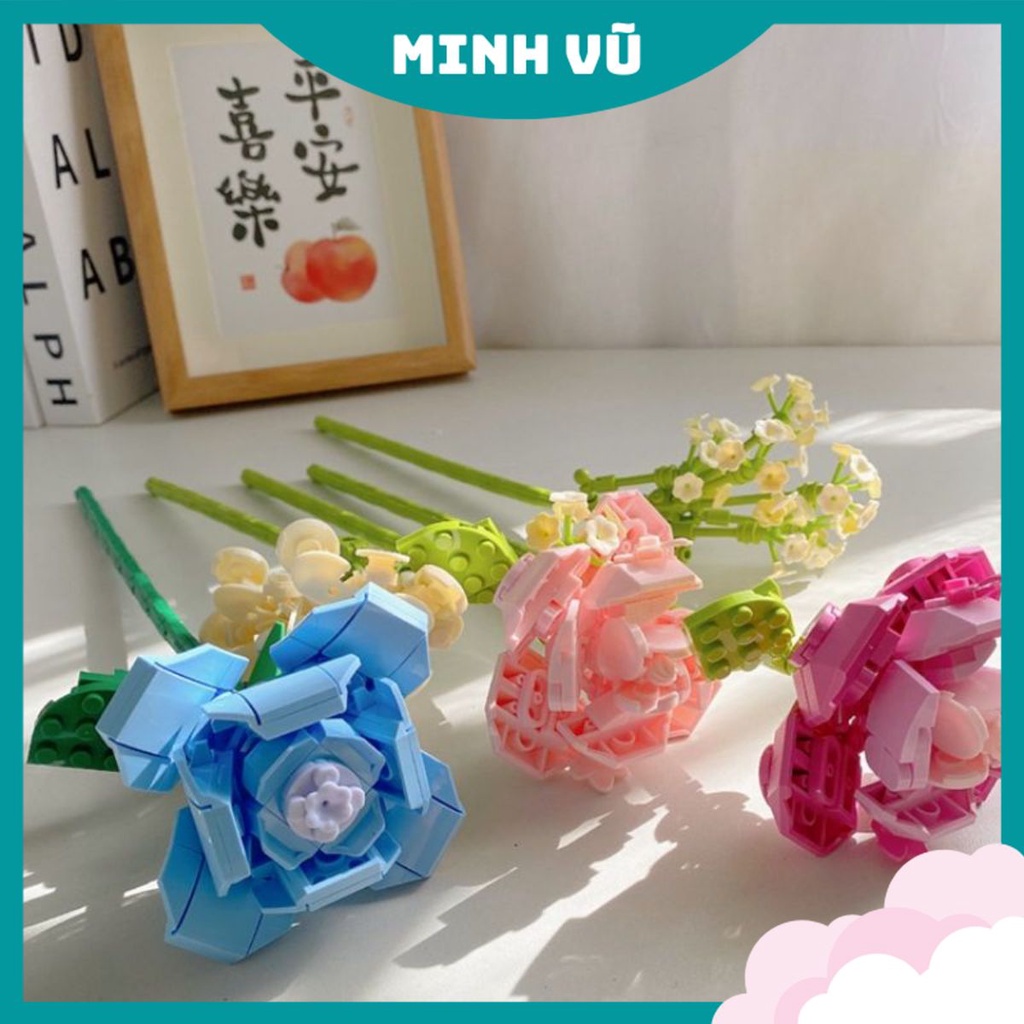 Khối lắp ráp Sembo, đồ chơi lắp ráp tự làm bông hoa vĩnh cửu ba chiều sáng tạo🧩🧩🧩