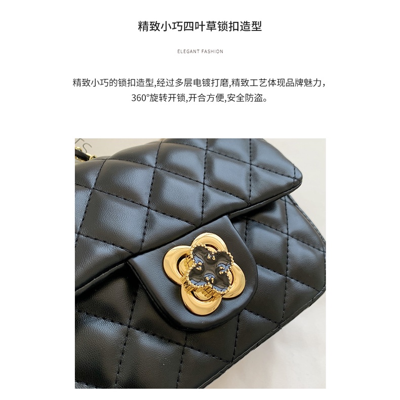 Túi Xách Nữ Đeo Chéo Trần Trám Khóa Hoa Xoay size 20