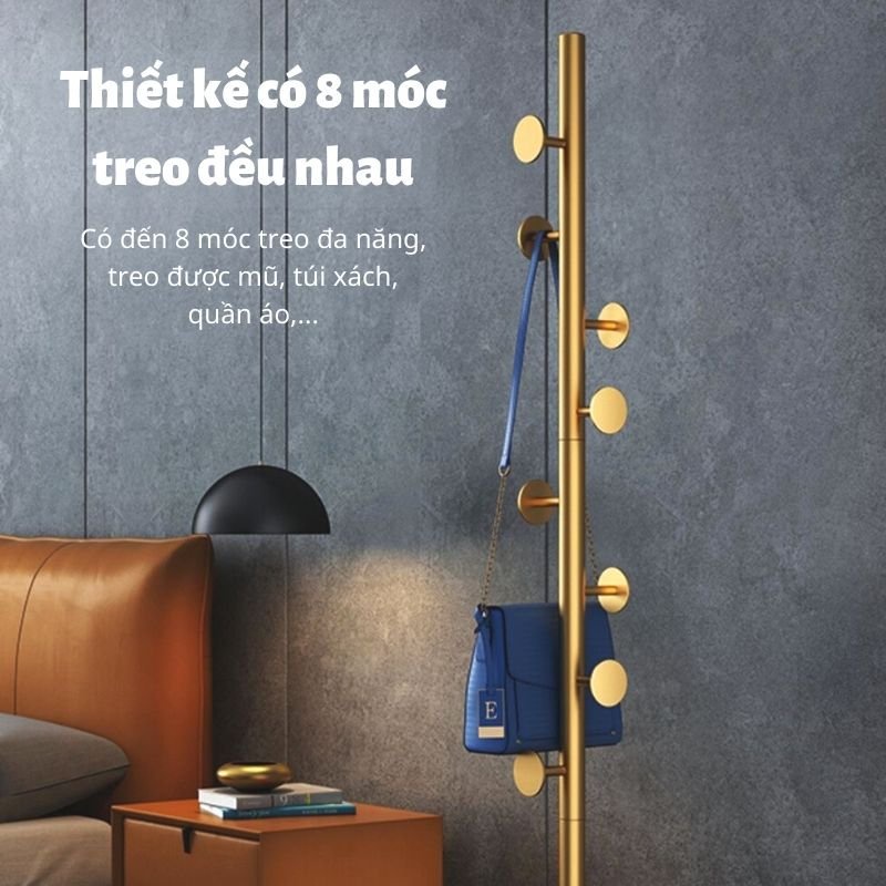 Cây Treo Quần Áo Inox 8 Móc Giá Treo Quần Áo Đế Bằng Đá Cao Cấp HIGO