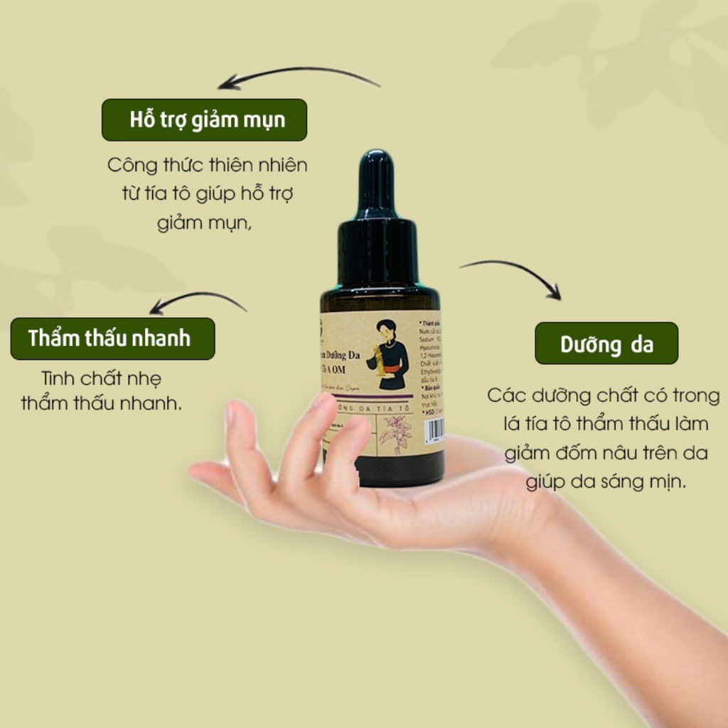 Combo 5 món chăm sóc dưỡng da toàn diện OM Natural chiết xuất Tía tô Sữa rửa mặt+Toner + Serum + Kem dưỡng + Mặt nạ 100g