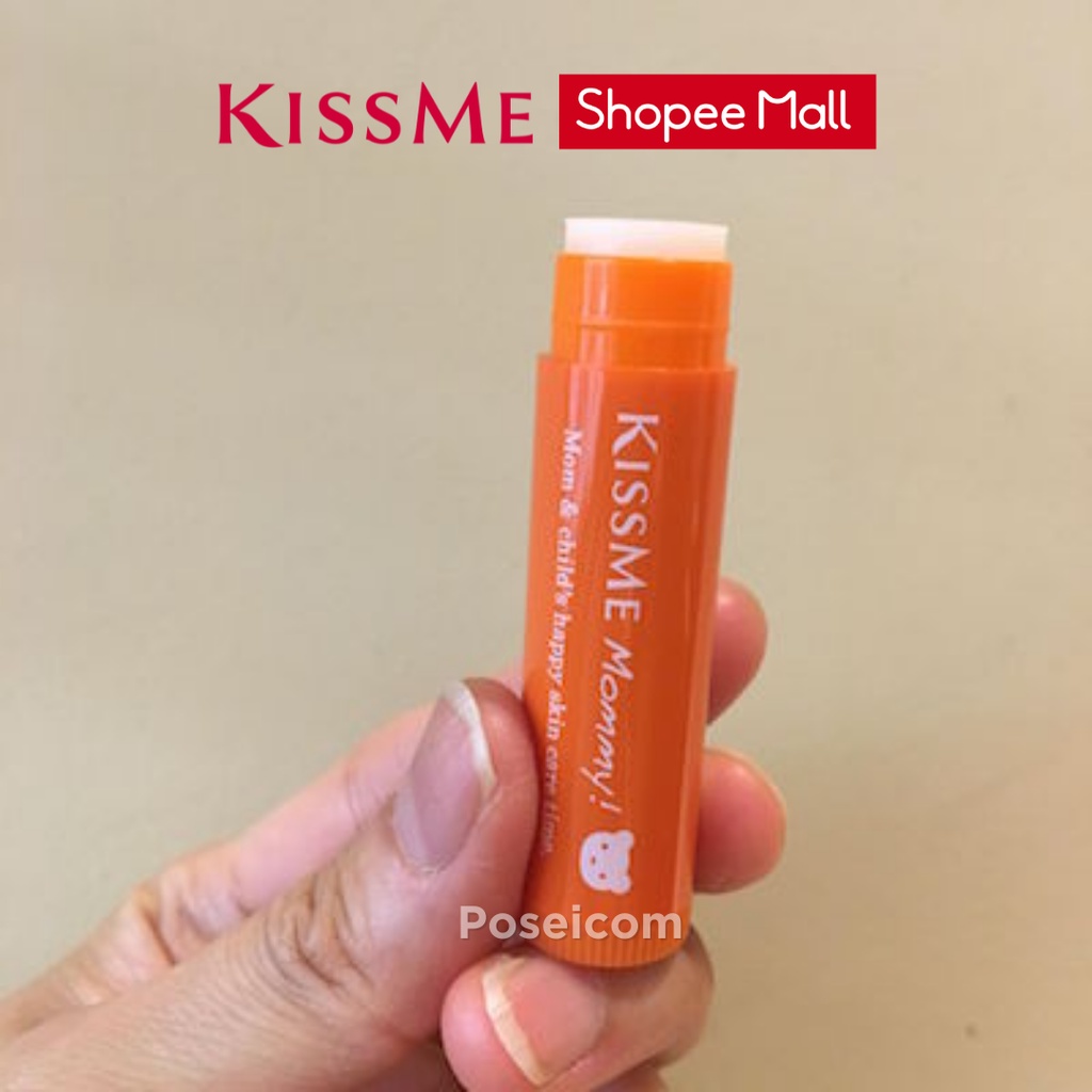 Kem dưỡng môi cấp ẩm Kissme Mommy Lip Cream N dành cho mẹ và bé từ 6 tháng tuổi da nhạy cảm dạng thỏi son 2.5g