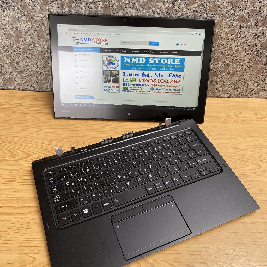 Laptop 2 in 1 Toshiba Dynabook R82A IntelM3/Ram4G/SSD128/12.5in cảm ứng phím tháo rời