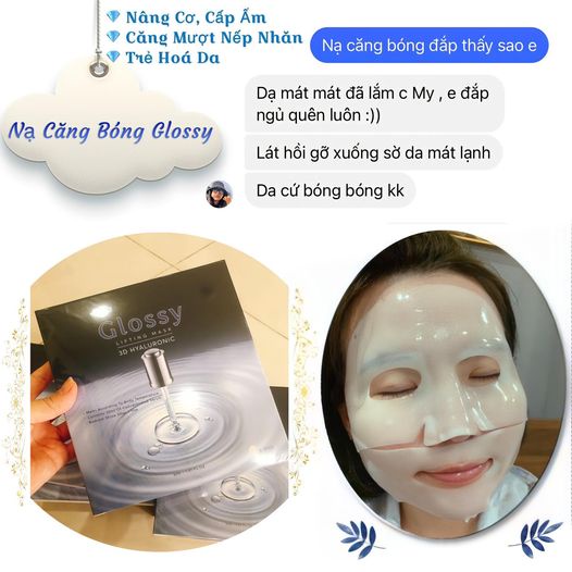 Glossy 3D Hyaluronic Nạ Căng Bóng Trẻ Hoá Da