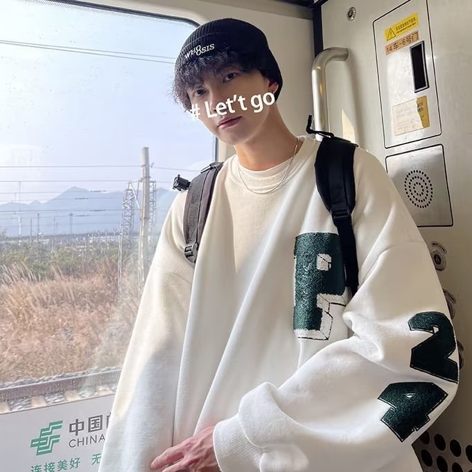 Áo Sweater Thể Thao Cổ Tròn Dáng Rộng Thêu Chữ Phong Cách Hip Hop Thời Trang Mùa Thu Mới 2022 Cho Nam Cỡ M-5XL