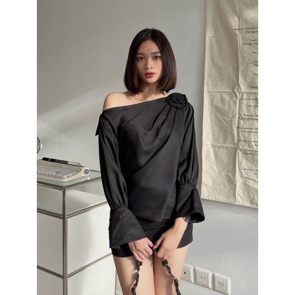 Lalia Shirt - Áo sơ mi đính hoa thủ công - Somalyng.studio