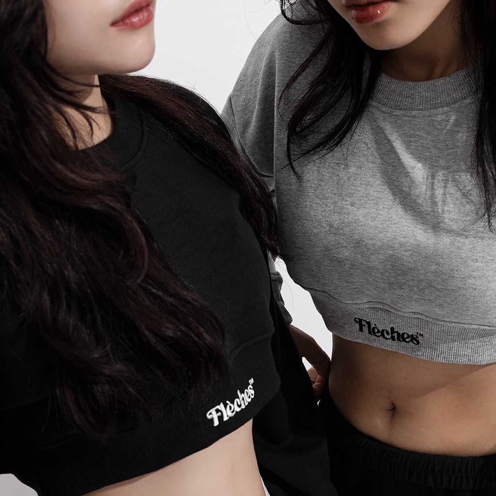 Áo thun croptop dài tay chất cua CROP SWEATER - 2 màu
