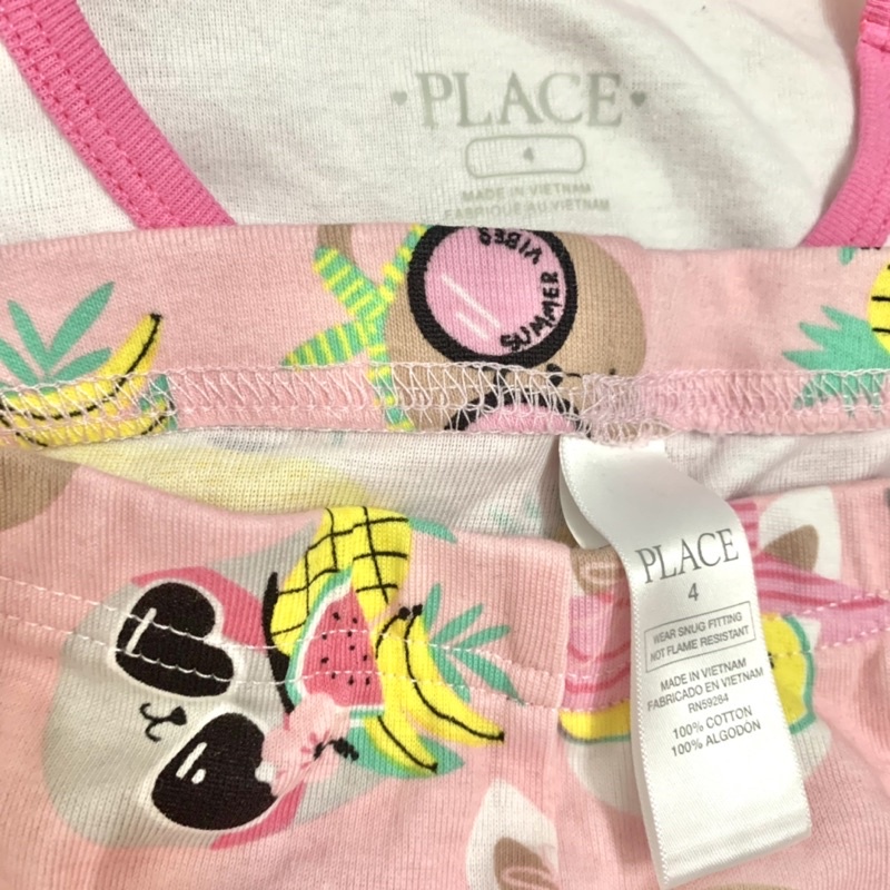 Bộ Quần Áo Ngắn Tay Bé Gái PLACE Hàng Xuất Dư Xịn Chất Mịn Đẹp 100% Cotton In Hình Dễ Thương Gấu Love