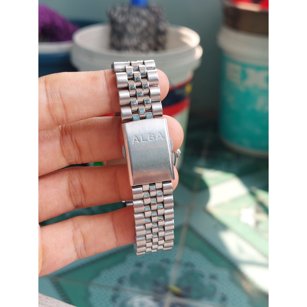 Đồng hồ nam Alba mặt trắng men chạy pin hàng Si