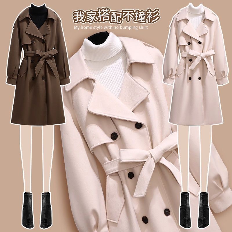 Áo Khoác Len Cotton Dày Dặn Dáng Ôm Thời Trang Thu Đông 2022 Phong Cách Mới Cho Nữ