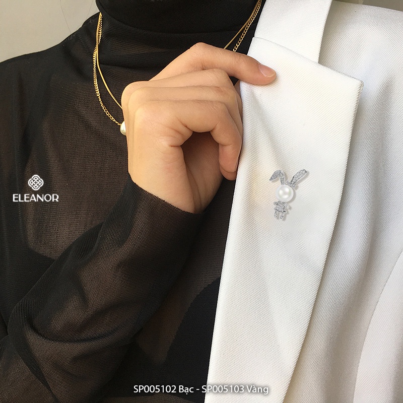 Ghim cài áo nữ Eleanor Accessories hình thỏ đính đá phụ kiện thời trang 5102