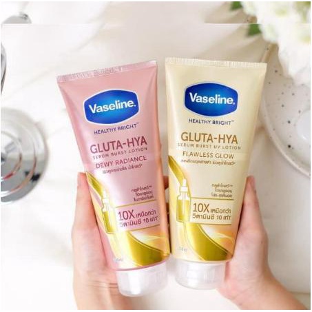 Sữa Dưỡng Thể Vaseline Healthy Bright Gluta HYA Serum 10X, Kem dưỡng thể Thái Lan 330ml