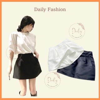 Chân váy chữ a dáng phồng vải tafta trơn bóng dày dặn kiểu dáng basic cạp cao có lót trong daily m615