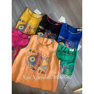 Áo linen tưng thêu