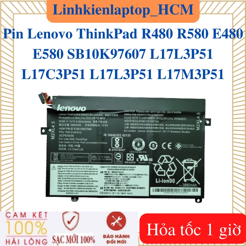Pin Lenovo ThinkPad R480 R580 E480 E580 SB10K97607 L17L3P51 L17C3P51 L17L3P51 L17M3P51