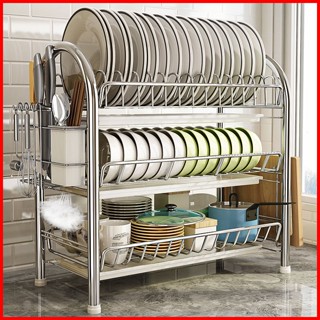 Kệ úp chén inox 304 đa năng kệ đựng chén bát thông minh 2 tầng 3 tầng cao cấp - Kệ để đồ nhà bếp inox có khay hứng nước