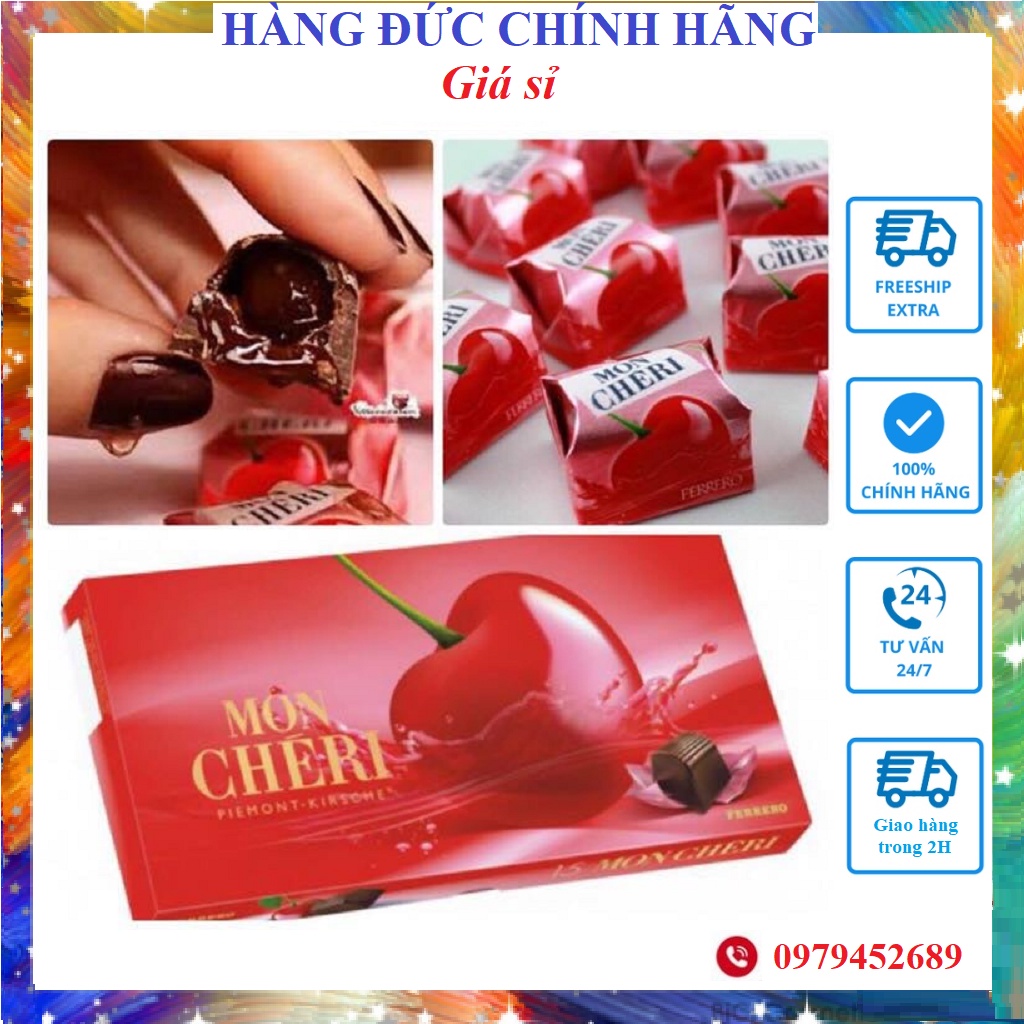 SOCOLA nhân rượu Mon CHERI Anh Đào 157G (15 VIÊN) -đủ bill