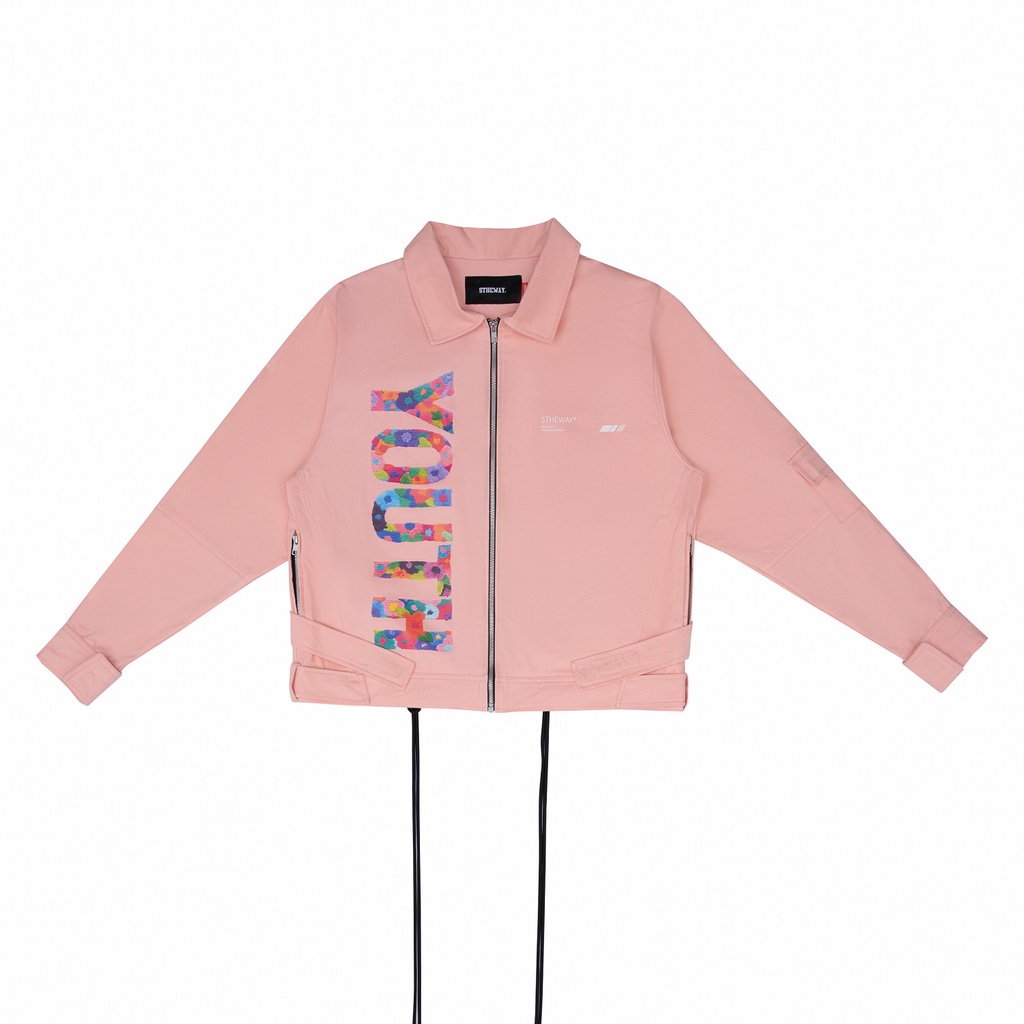 5THEWAY /floral youth/ KHAKI JACKET in PINK aka Áo Khoác Kaki màu Hồng