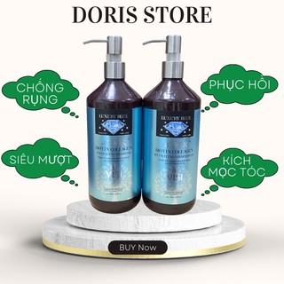 DẦU GỘI XẢ BIOTIN COLLAGEN LUXURY 1000ML NGĂN RỤNG KÍCH MỌC TÓC PHỤC HỒI TÓC HƯ TỔN BẢN CAO CẤP HÀNG CHÍNH HÃNG