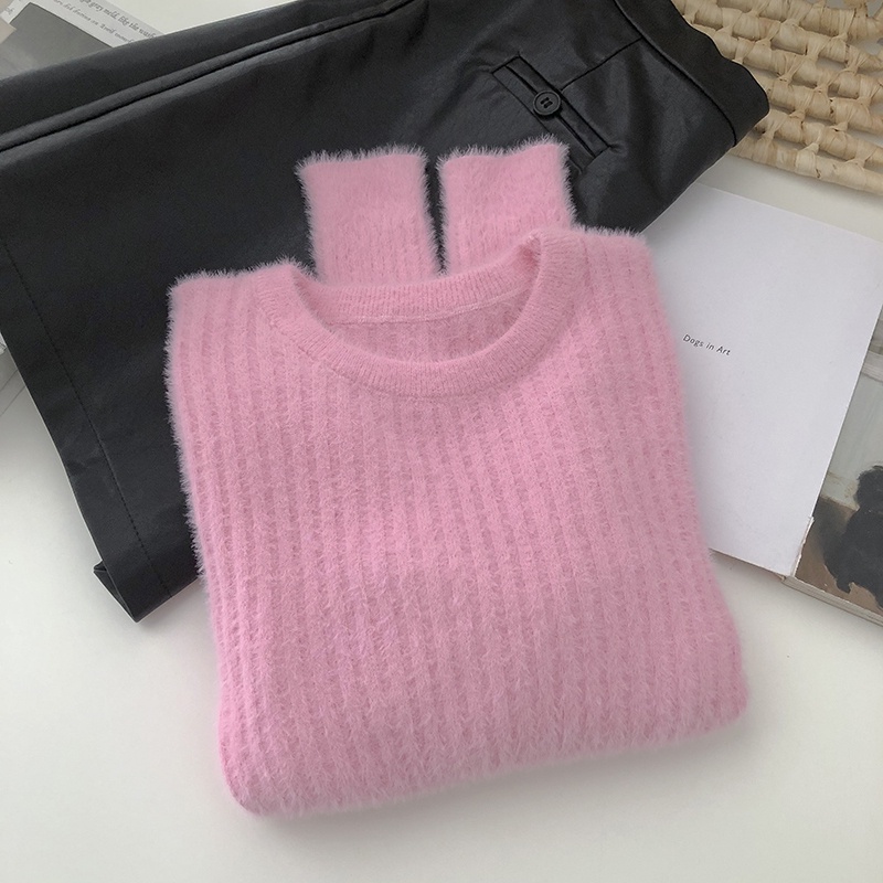 Áo Len Nữ Dài Tay Cổ Tròn Màu Sắc Thời Trang