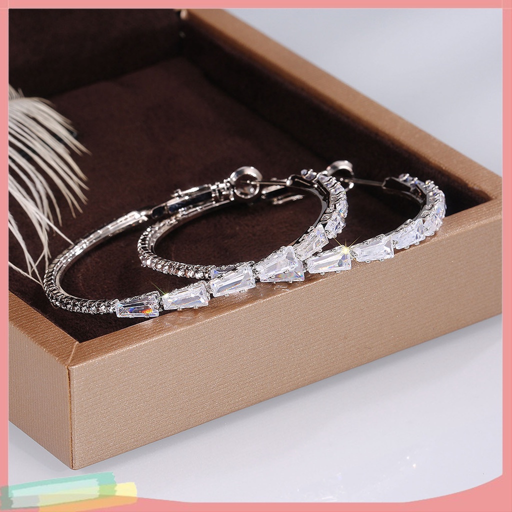 Đôi Khuyên Tai HìNh VòNg TròN LớN LấP LáNh ThờI Trang Cho Nữ