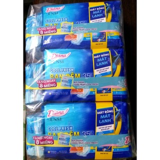 6 gói Băng vệ sinh Diana Sensi Cool Fresh ban đêm 35cm,BVS Diana đêm Sensi Cool Fresh 35cm hàng tặng