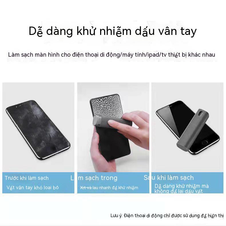 Bình Xịt Vệ Sinh Làm Sạch Màn Hình Máy Tính Bảng, Laptop-Bộ Vệ Sinh Điện Thoại 2 in1