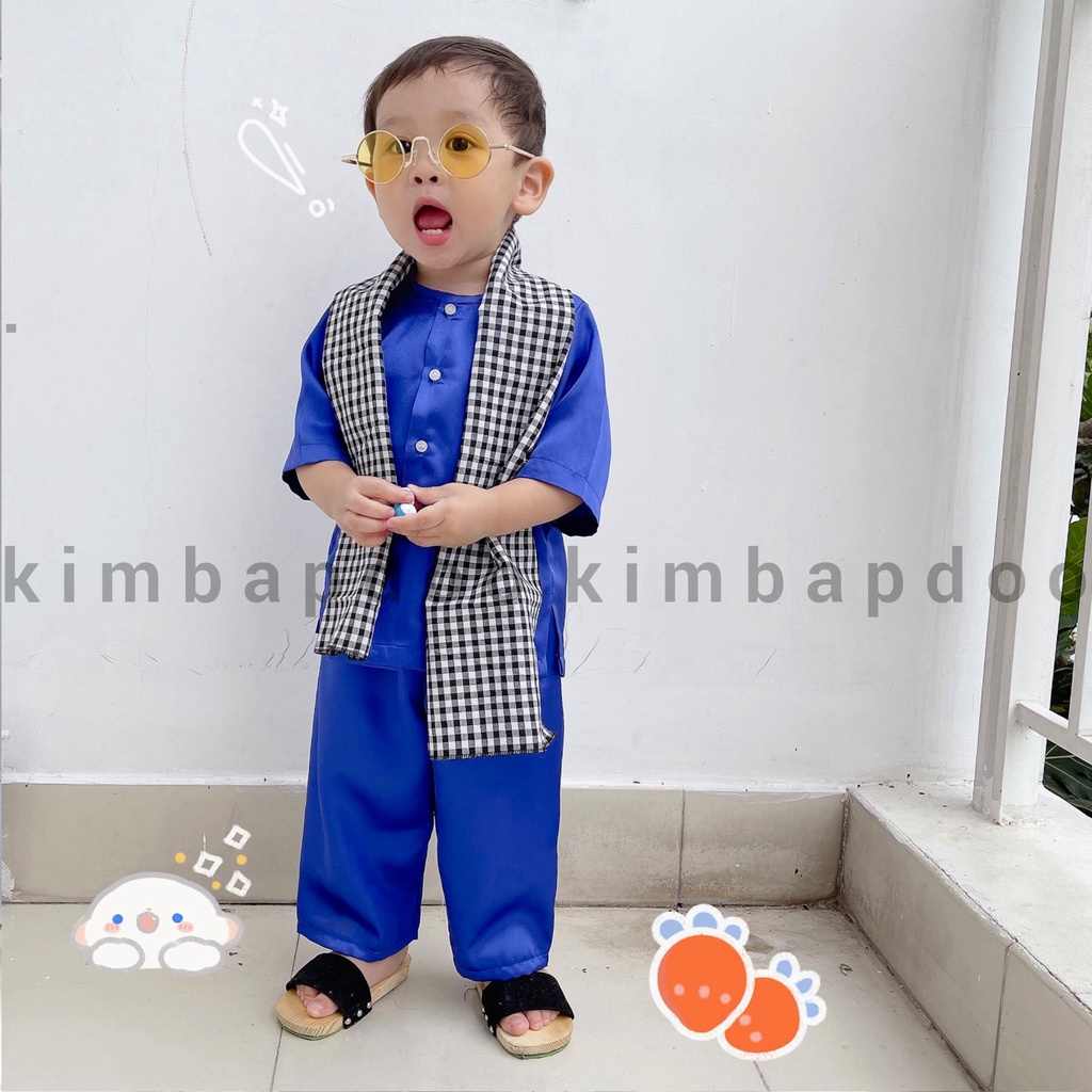 (7 - 16kg) Bà ba màu trơn nguyên bộ đáng yêu cho bé đi lễ Tết, đi chùa, lễ hội kimbapdoo