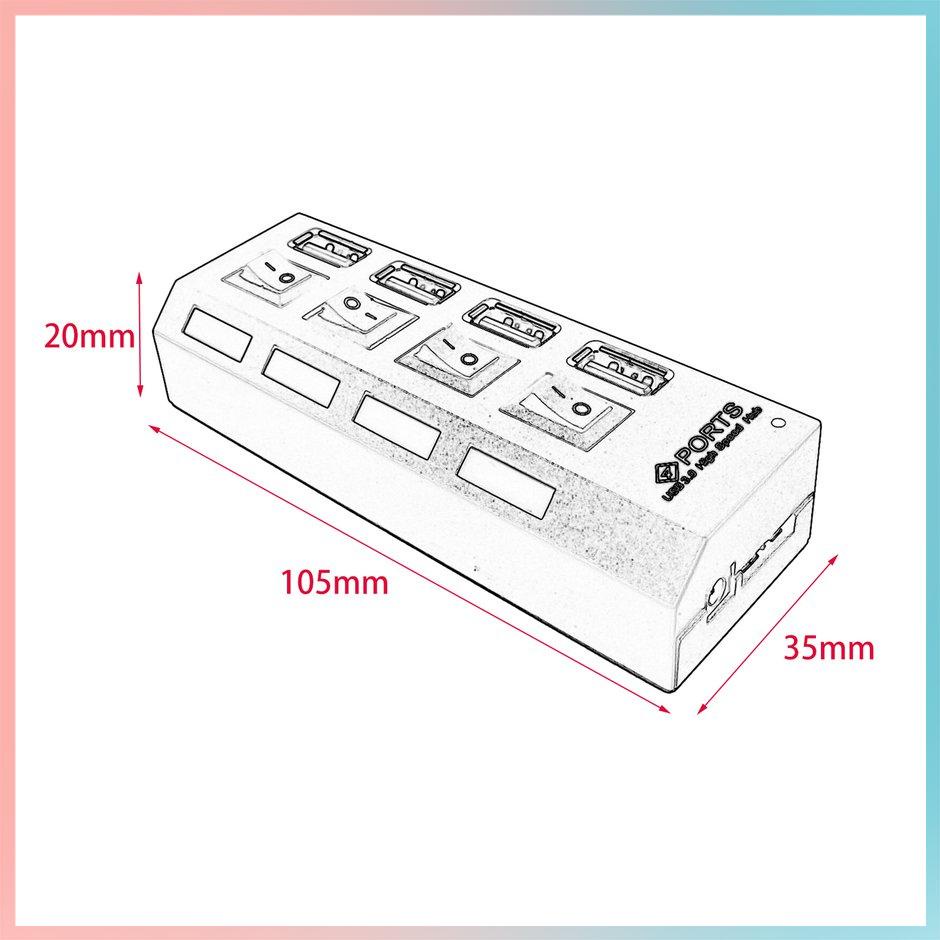 【giao hàng hôm nay>>>USB 3.0 High Speed Hub with Separate Four Ports Compact Lightweight Power Adapter Hub with Power Supply