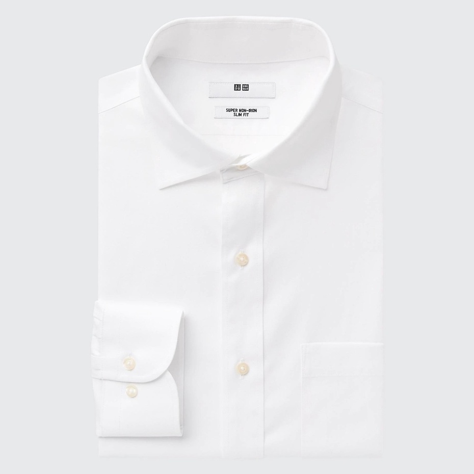 [Auth Uniqlo] Áo Sơ Mi Super Non-Iron Slim Fit Không Cần Ủi Dài Tay