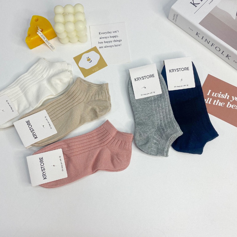 Tất vớ ngắn cổ cao qua mắt cá chất len gân đẹp krystore NC31
